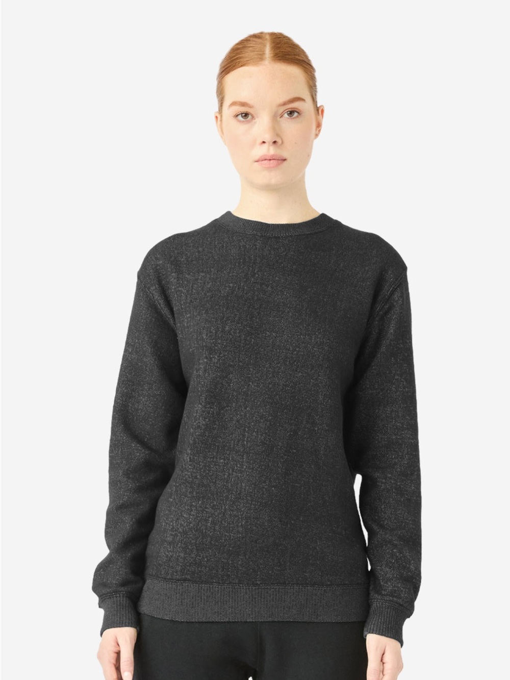 Women's Charcoal Crewneck Sweater - Classic Everyday Knit